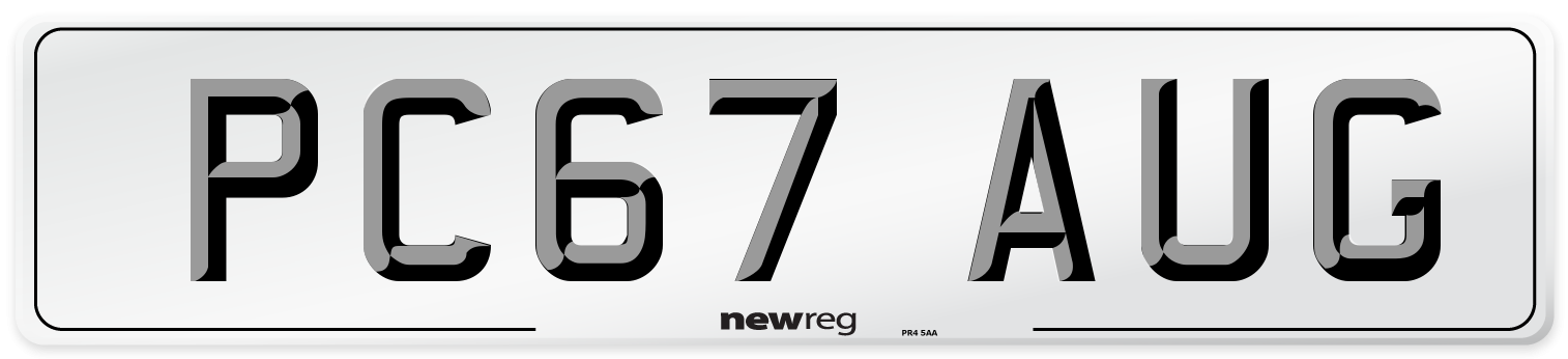 PC67 AUG Number Plate from New Reg